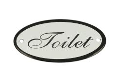 Emaillen Türschild "Toilet" oval 100x50mm