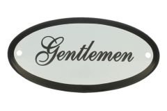 Emaillen Türschild "Gentlemen" oval 100x50mm