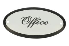 Emaillen Türschild "Office" oval 100x50mm