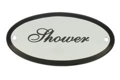 Emaillen Türschild "Shower" oval 100x50mm