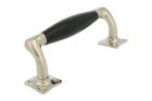Ziehgriff 155mm geschwungen Messing vernickelt Bakelit