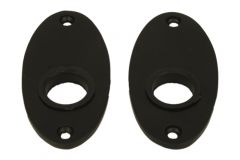 Satz ovale Rosetten Gusseisen Außenmaße 40x80mm Øloch 18mm