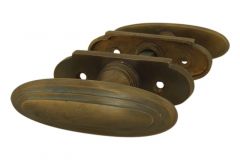 Türgriff Oval Messing patiniert Drückerpaar