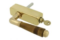 Griff Dreh/Kipp abschließbar (1908) Messing poliert Horn