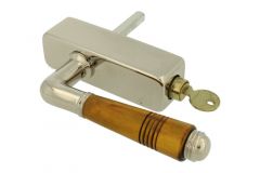 Griff Dreh/Kipp abschließbar (1908) Messing vernickelt Horn