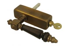 Griff Dreh/Kipp abschließbar (1890) Messing patiniert Horn