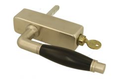 Griff Dreh/Kipp abschließbar (1928) Nickel matt Ebenholz