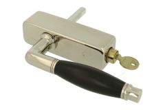Griff Dreh/Kipp abschließbar (1928) Messing vernickelt Eben