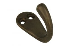 Haken Messing patiniert. Tiefe 33mm, 17x36mm