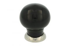 Schrankknopf Bakelit mit Messing vernickelt 39mm H48mm