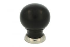 Schrankknopf Ebenholz mit Messing vernickelt 39mm H48mm