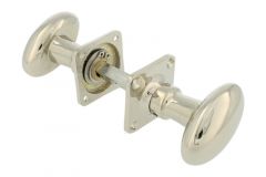 Knopf-Satz oval Messing vernickelt
