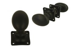 Knopf-Satz oval Messing schwarz pulverbeschichtet