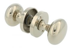 Knopf-Satz rund Messing vernickelt mit runder Rosette