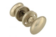 Knopf-Satz oval Mattnickel mit runder Rosette