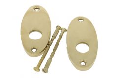 Drückerrosette oval (2 Stück) Messing poliert für TM-400 m*