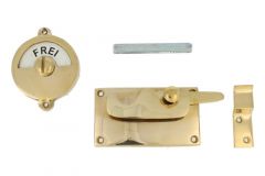 Frei-Besetzt Verschluss 92×52mm Messing poliert