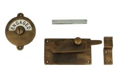 Vacant-Engaged Verschluss 92×52mm Messing patiniert