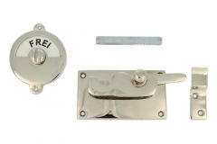 Frei-Besetzt Verschluss 92×52mm Messing vernickelt