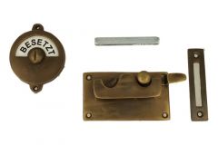 Frei-Besetzt WC-Verschluss 92×52mm Messing patiniert