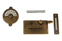Vacant-Engaged WC-Verschluss 92×52mm Messing patiniert