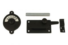 Libre-Occupé WC-Verschluss 70×39mm Schwarz Pulverbeschichtet