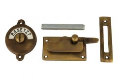 Frei-Besetzt WC-Verschluss Messing patiniert 70×39mm