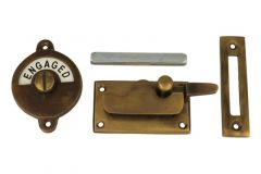 Vacant-Engaged WC-Verschluss Messing patiniert 70×39mm