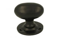 Haustürknopf oval Gusseisen Schwarz Pulverbeschichtet