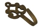 Haken Messing patiniert. Tiefe 21mm, 32x64mm