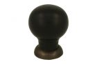 Schrankknopf Ebenholz mit Messing patiniert 39mm H48mm