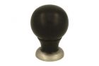 Schrankknopf Ebenholz mit Mattnickel 25mm H39mm