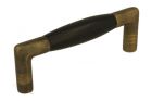 Küchengriffe Messing patiniert Ebenholz. 96mm Lochabstand