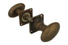 Knopf-Satz oval Messing patiniert