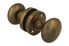 Knopf-Satz rund Messing patiniert mit runder Rosette