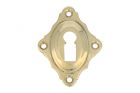Schlüsselrosette diagonal Messing poliert. Preis pro Stück