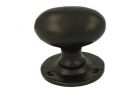 Haustürknopf oval Gusseisen Schwarz Pulverbeschichtet