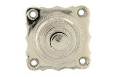 Elektrische Klingel Messing vernickelt 40x40mm