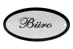 Emaillen Türschild "Büro" oval 100x50mm