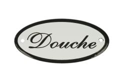 Emaillen Türschild "Douche" oval 100x50mm