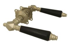 Türgriff Nickel matt Ebenholz Drückerpaar mit Rosetten