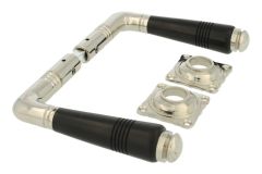 Türgriff Messing vernickelt Ebenholz Drückerpaar (1908)