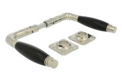 Türgriff Messing vernickelt Ebenholz (1926) + Rosetten