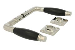 Türgriff Messing vernickelt Bakelit Drückerpaar (1928)