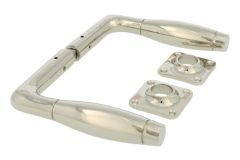 Türgriff Messing vernickelt schlichte Design Drückerpaar