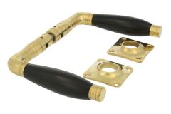 Türgriff Messing poliert Ebenholz Drückerpaar (1926)