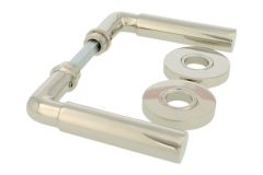 Türgriff "Frankfurter" Messing vernickelt Drückerpaar