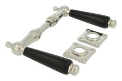 Türgriff Messing vernickelt Ebenholz Drückerpaar (1915)