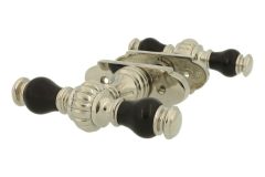 Türgriff T modell Messing vernickelt Ebenholz Drückerpaar