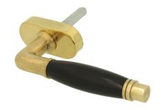 Fenstergriff Dreh/Kipp (1926) Messing poliert Ebenholz